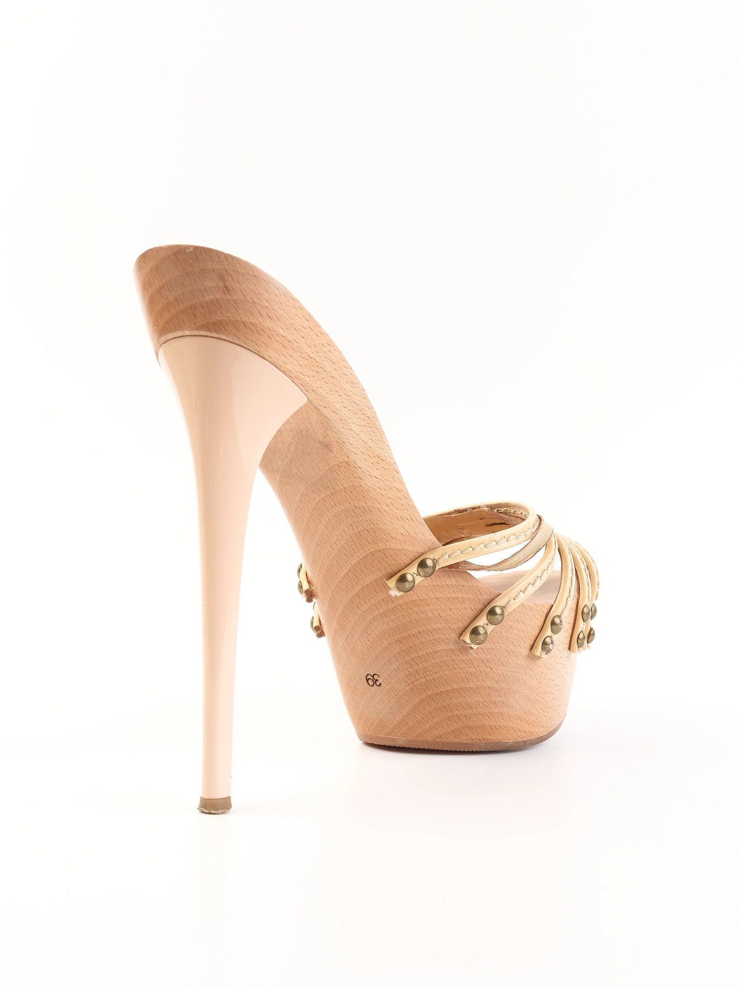 Excellent Gianmarco Lorenzi Orange Leather Stiletto Sandals Size 39