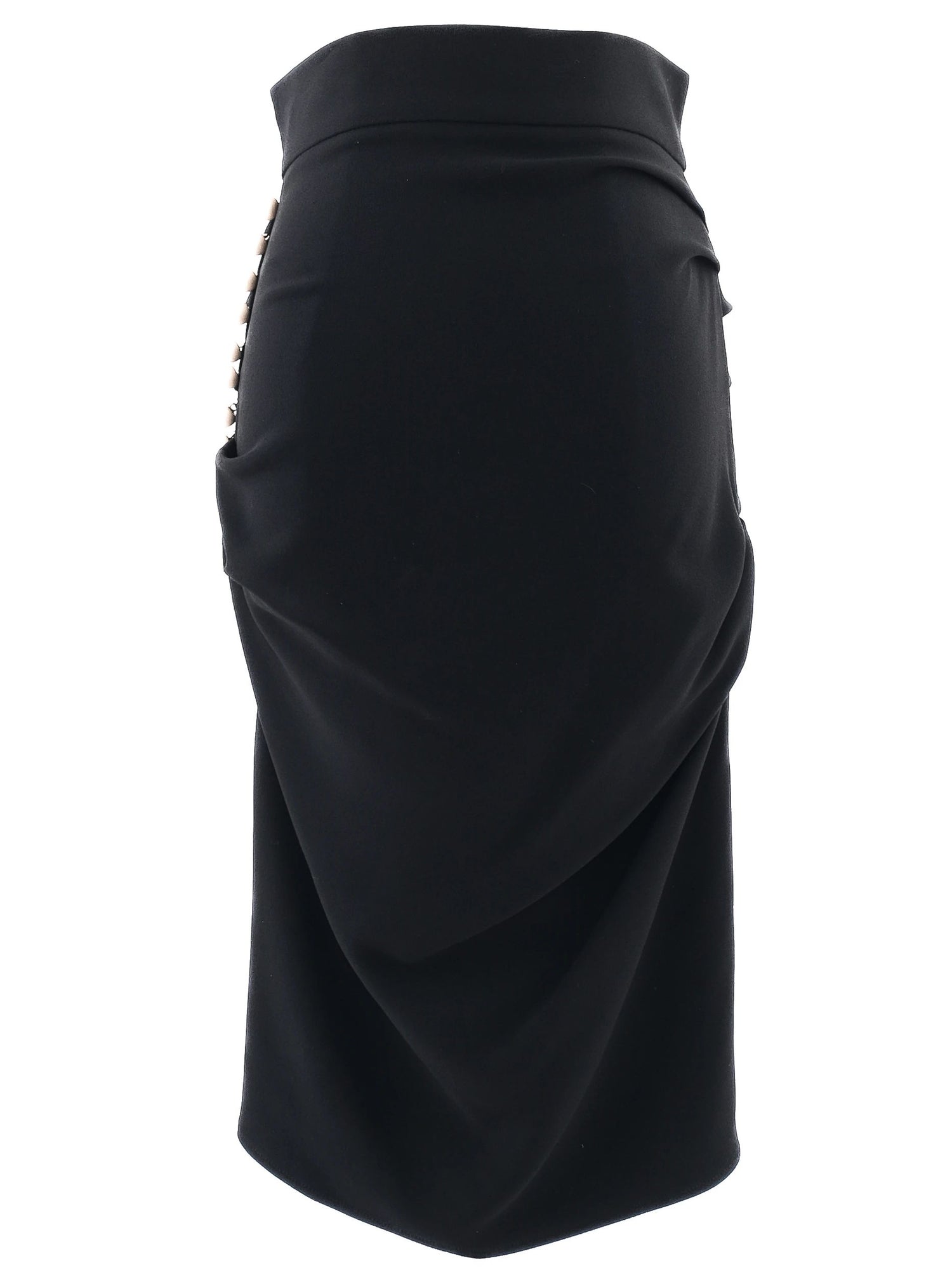 Excellent Elisabetta Franchi Black Ruched Pencil Skirt XS