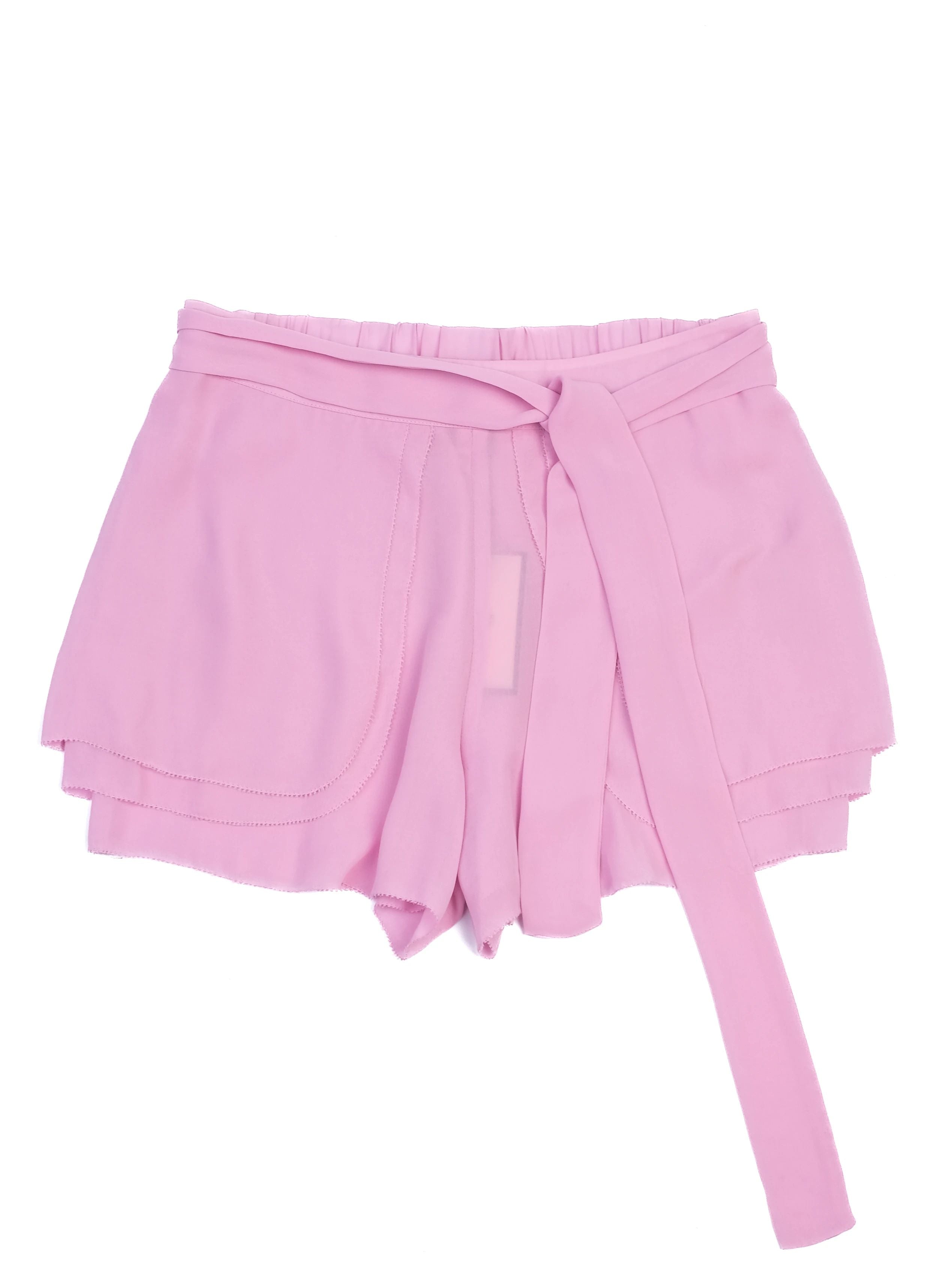 NEW By Malene Birger Pink Wrap-Style Shorts Size S