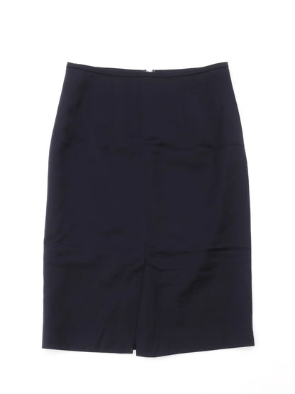Excellent BGN First Navy Blue Wool Pencil Skirt Size M