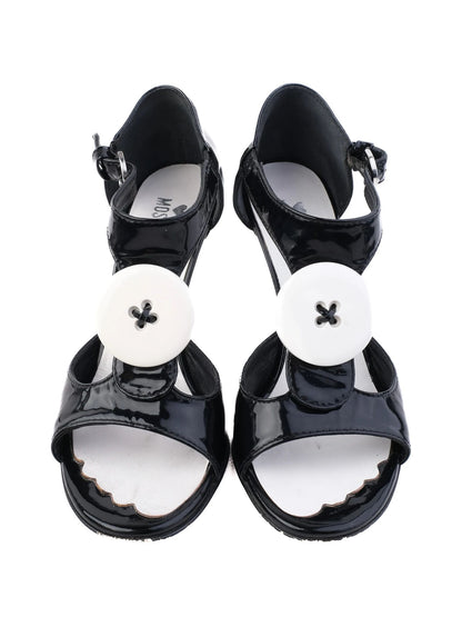 Good Love Moschino Black Leather High-Heeled Sandals Size 36