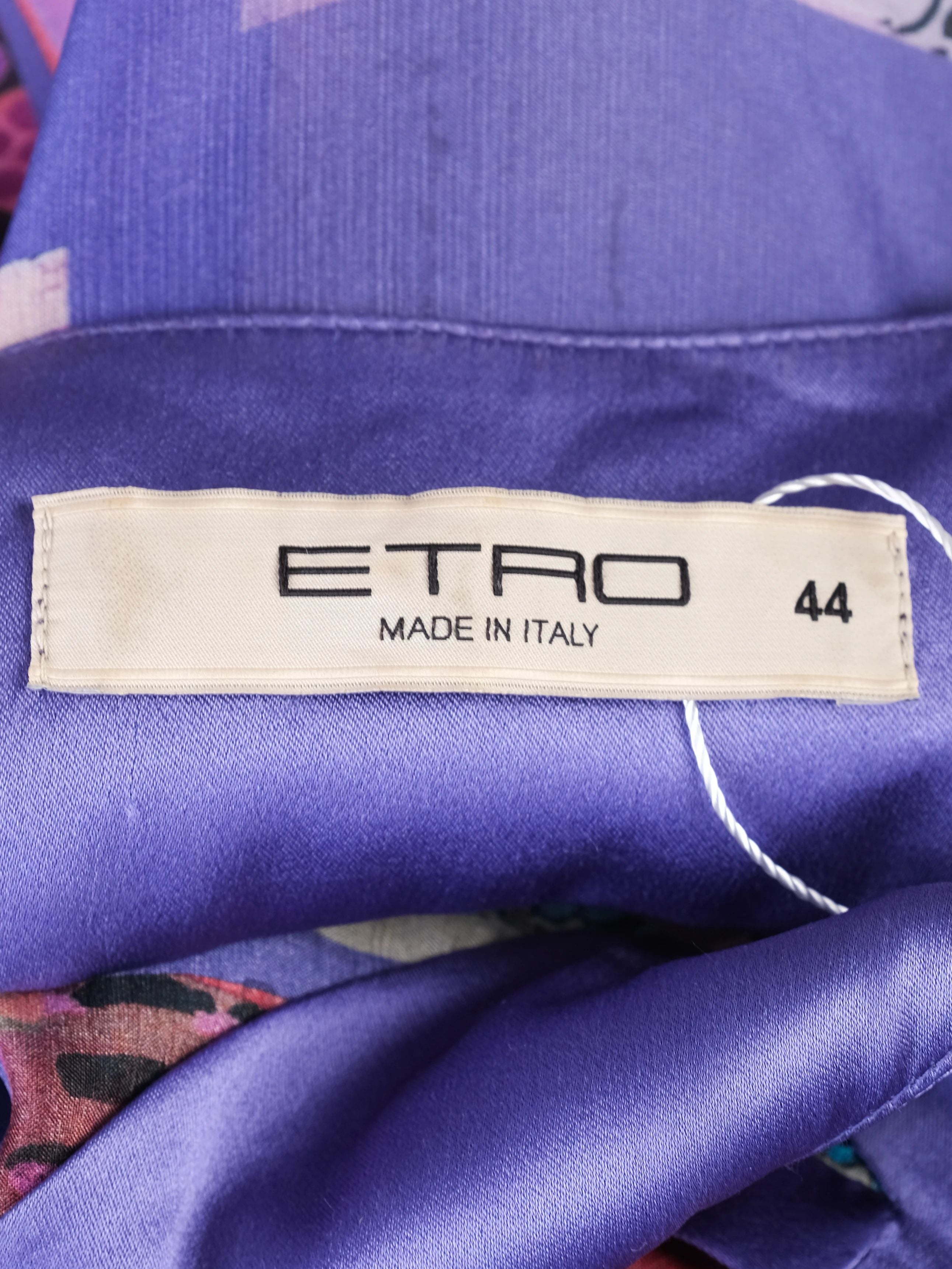 Excellent Etro Silk Purple Dress Patchwork Design Size N/A