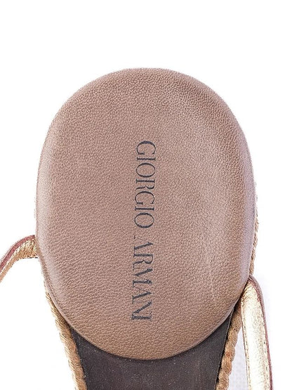 Excellent Giorgio Armani Orange Wedge Sandals Size 38