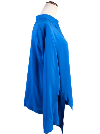 Excellent Stella McCartney Blue Silk Button-Up Shirt Women Size N/A