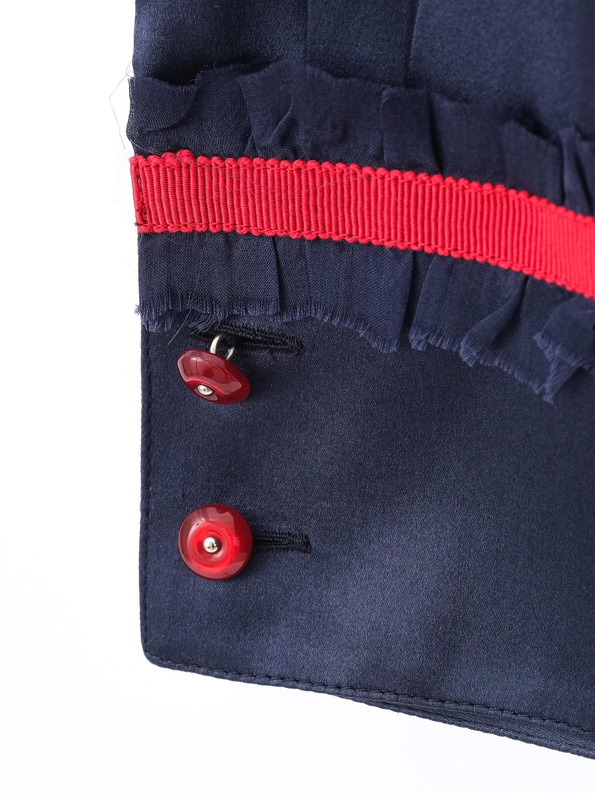 Excellent Emporio Armani Blue Silk Long-Sleeved Shirt Size M