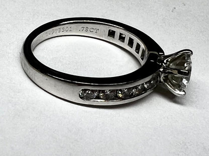 Tiffany &amp; Co. Channel Set Solitaire Ring 0.78ct