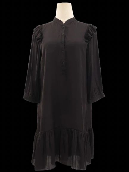 Excellent Zadig&amp;Voltaire Black Dress XS Ruffled Long Sleeve