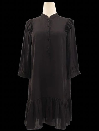 Excellent Zadig&amp;Voltaire Black Dress XS Ruffled Long Sleeve