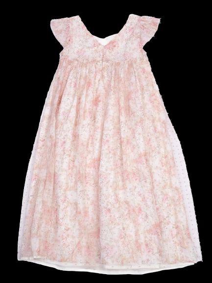 Excellent Bonpoint Floral Dress Size 12 for Kids - Pink & White