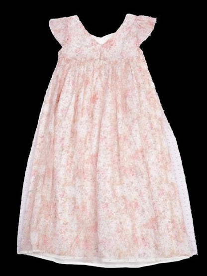 Excellent Bonpoint Floral Dress Size 12 for Kids - Pink &amp; White