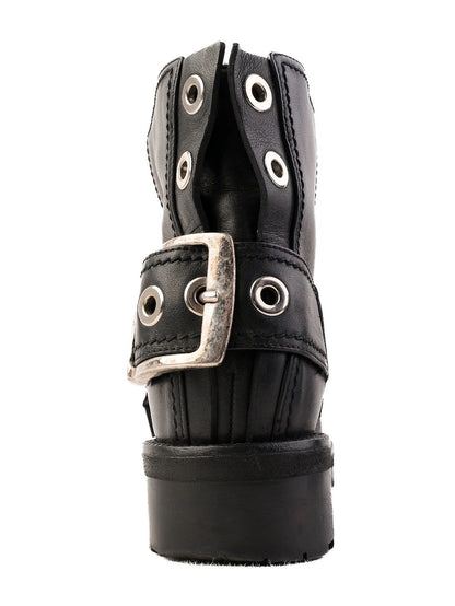 Excellent Alexander McQueen Black Leather WomenÕs Boots Size 35