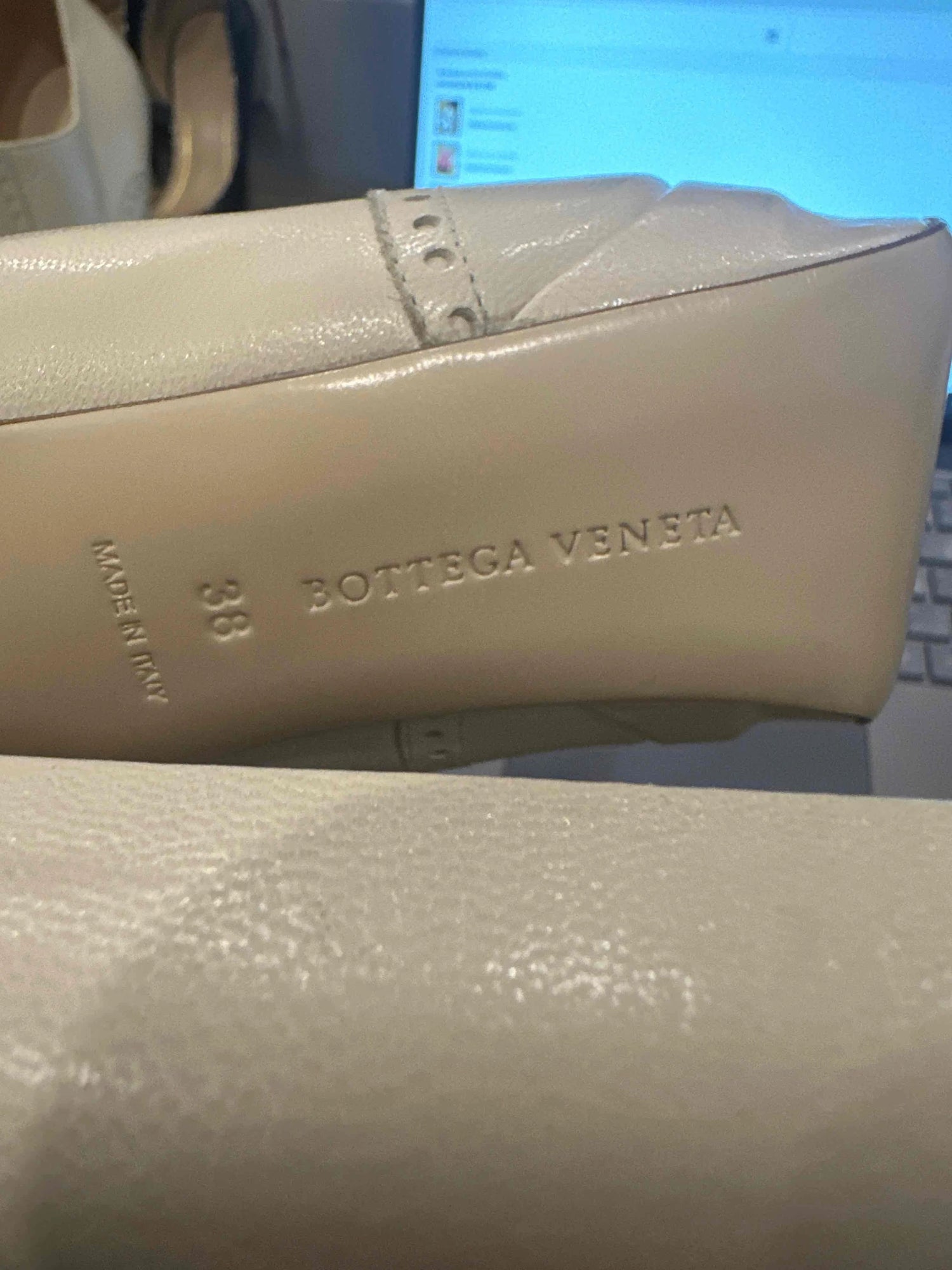 Perfect Bottega Veneta White Leather High-Heeled Shoes Size 38