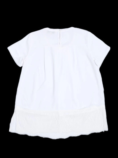 Excellent TWINSET White Cotton Blouse Size 12 with Lace Trim