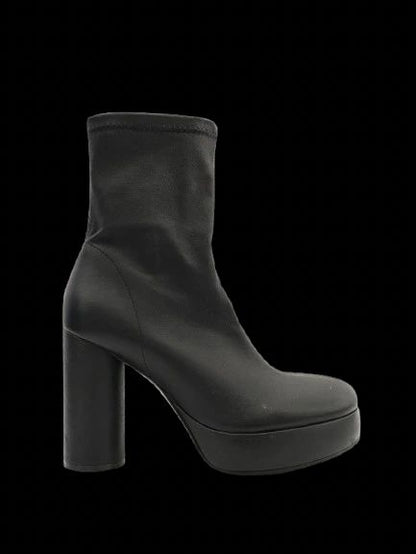 Vic Matie Black Leather High-Heeled Ankle Boots Size 37