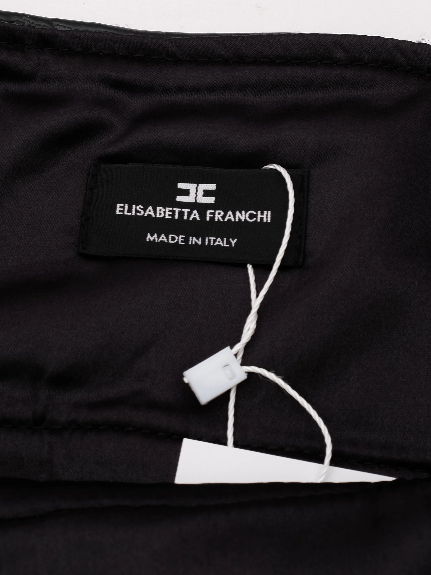 Excellent Elisabetta Franchi Black Skirt Size M Faux Leather Made in Italy