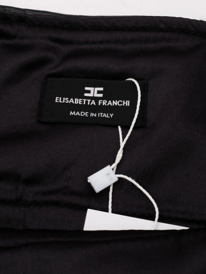 Excellent Elisabetta Franchi Black Skirt Size M Faux Leather Made in Italy