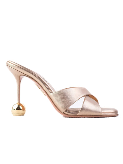 Excellent Aquazzura White Leather High-Heeled Sandals Size 39