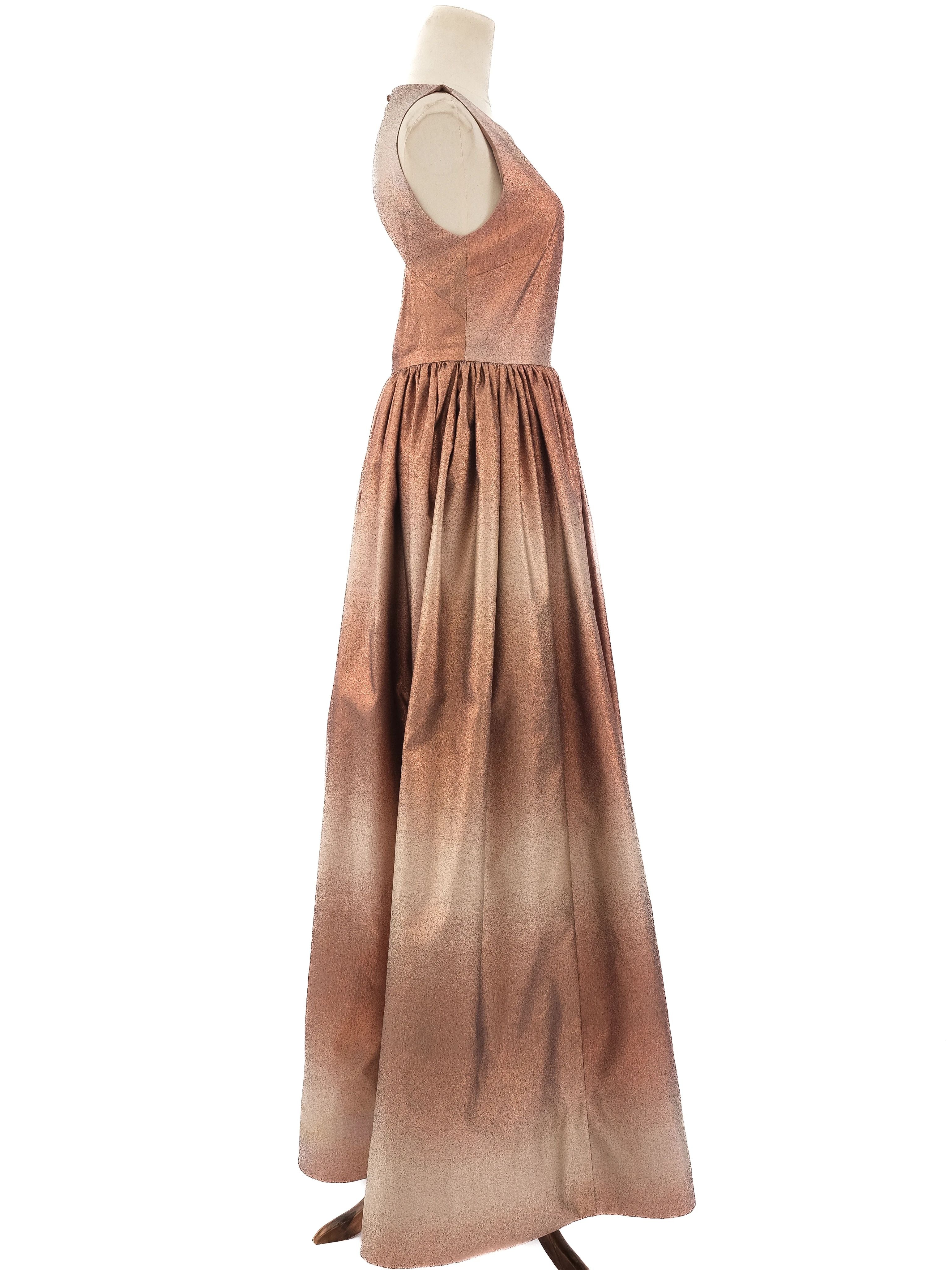 Excellent Alice+Olivia Orange Sleeveless Gown Size L Polyester