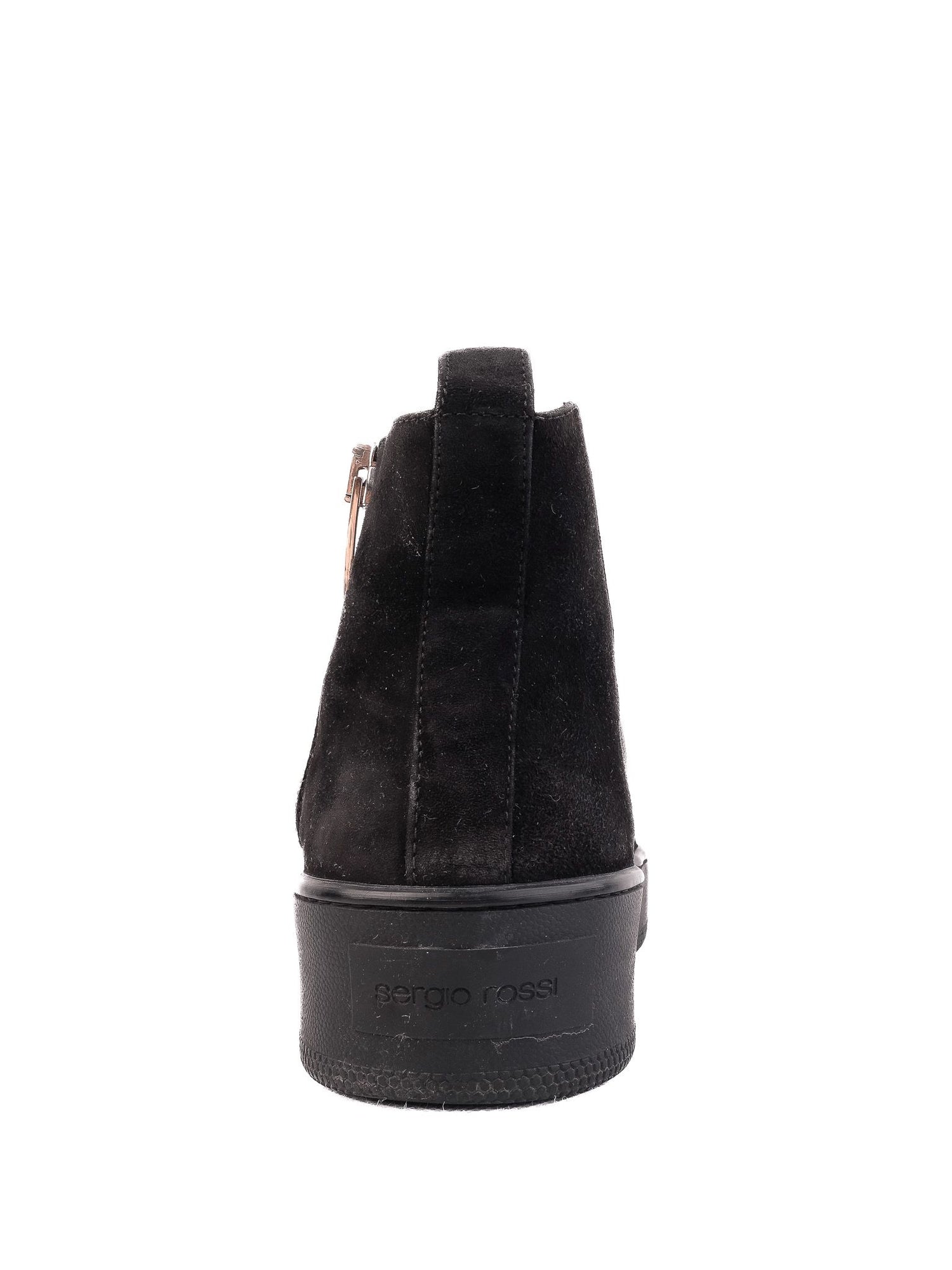 Good Sergio Rossi Black Suede Ankle Boots Size 36 with Metallic Detail