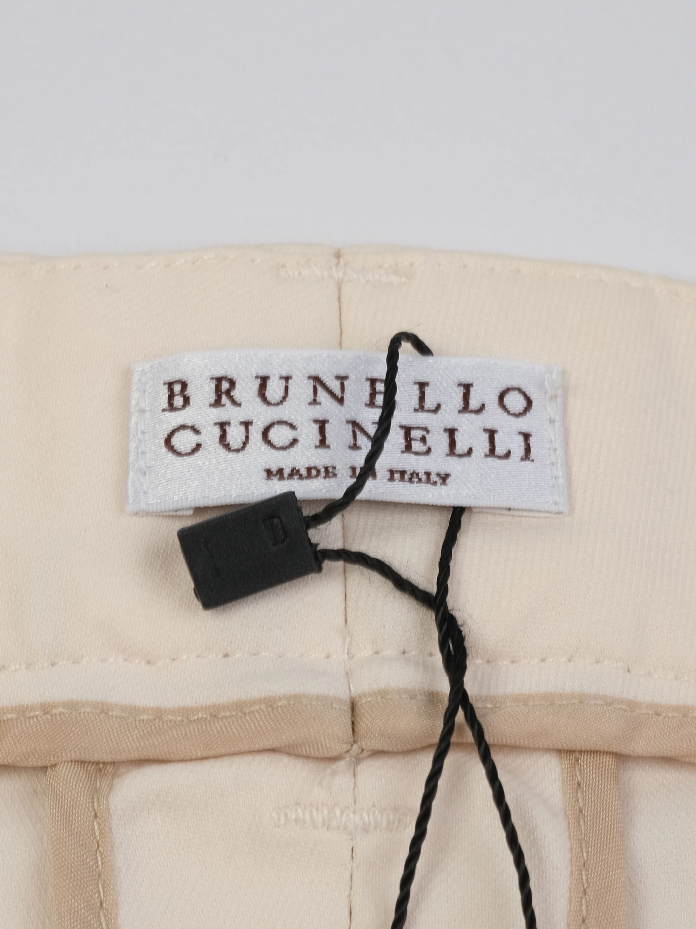 Excellent Brunello Cucinelli White Elastane WomenÕs Pants Made in Italy