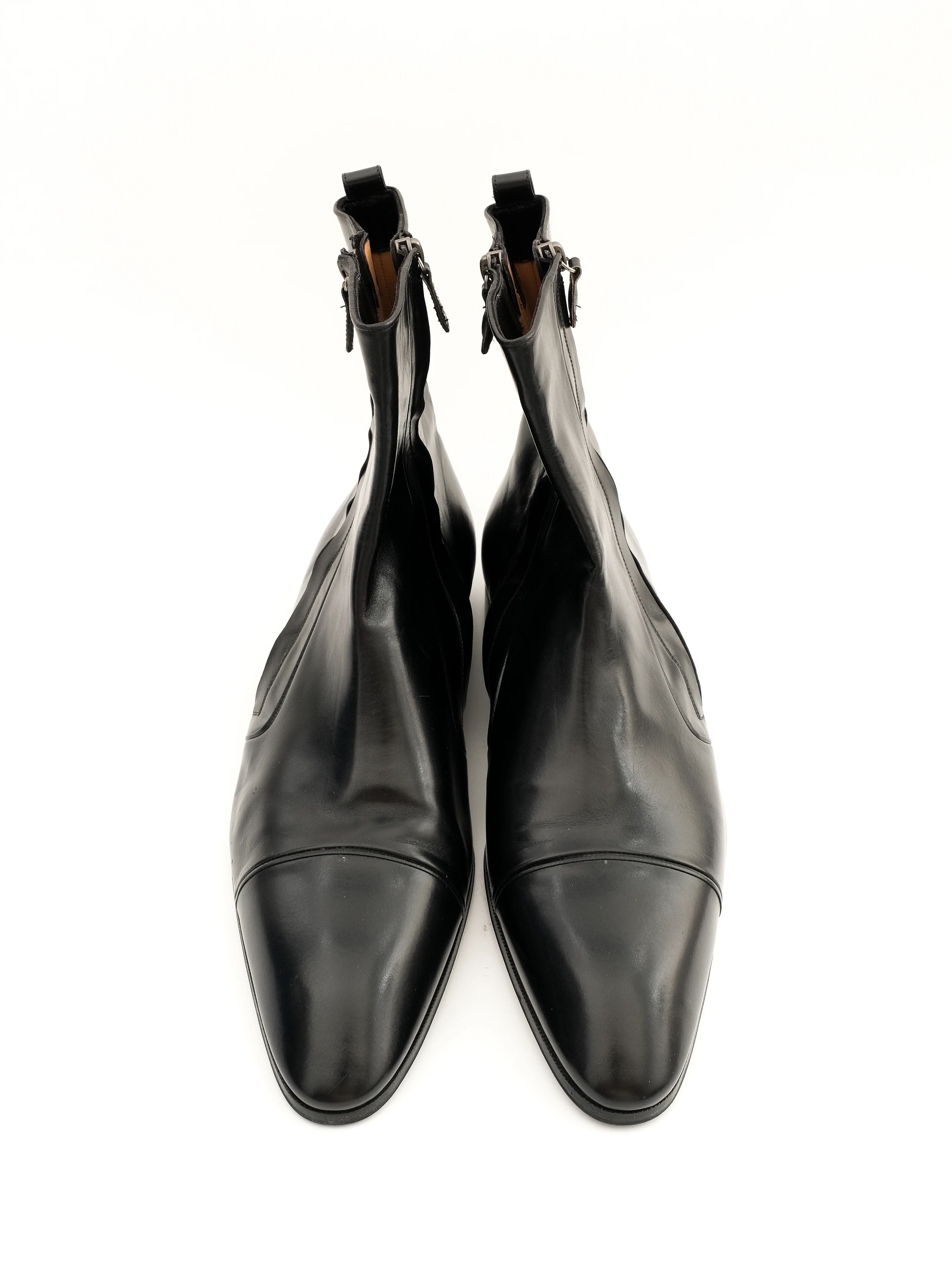 NEW Antonio Grand Bottier Black Leather Ankle Boots Size 45