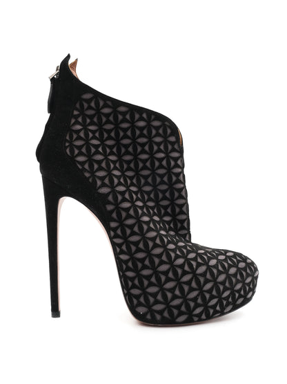 Perfect Alaia Black Leather Ankle Boots Size 41 Stiletto Heels