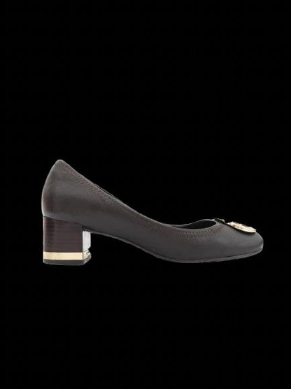 Excellent Tory Burch Leather Block-Heeled Shoes Orange Size 38