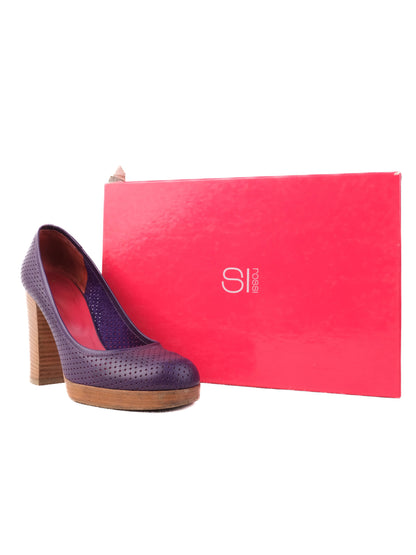 Excellent SI Rossi Purple Leather High-Heeled Shoes Size 38