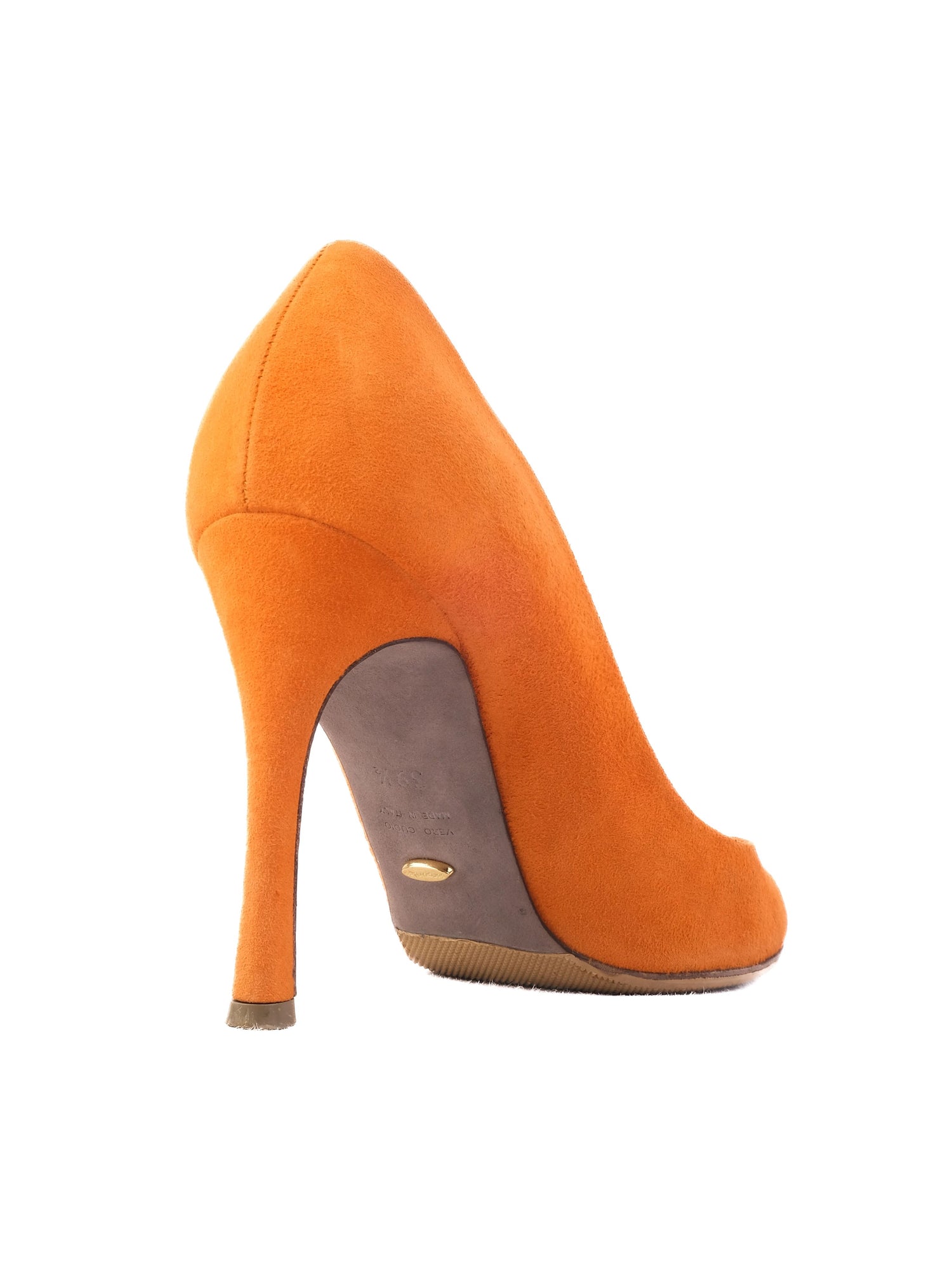 Excellent Sergio Rossi Orange Leather Stiletto Heels Size 39.5
