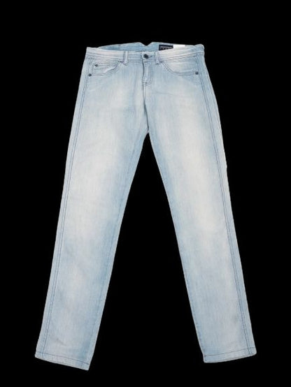 Excellent Emporio Armani Blue Cotton Jeans Size M for Women