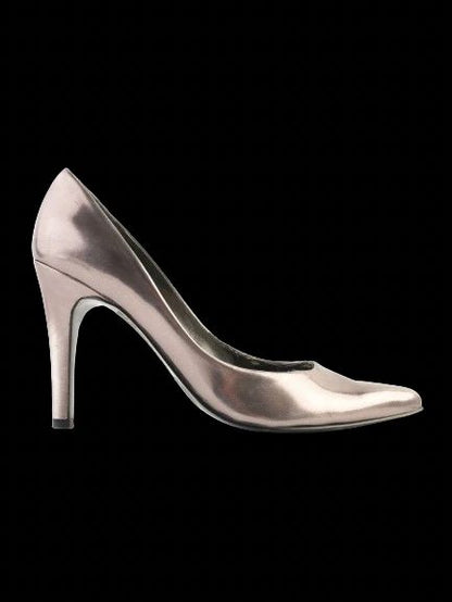 Average Nine West Gray Leather High-Heeled Shoes Size 36
