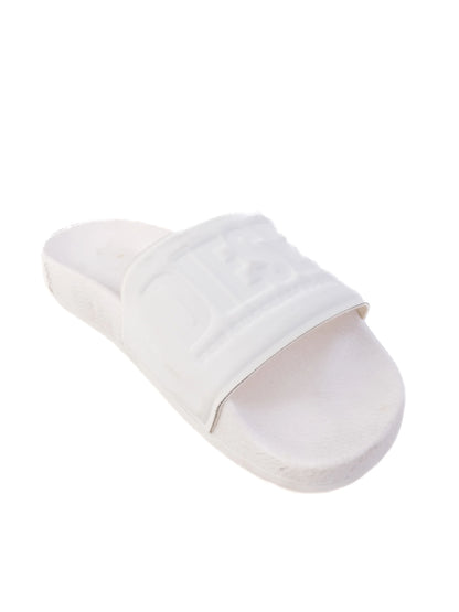 Excellent Diesel White Slide Sandals Women&