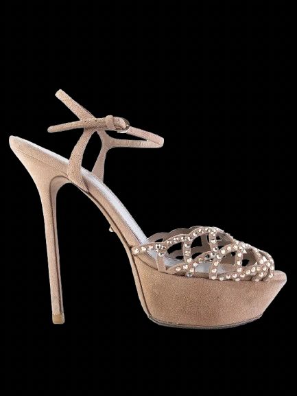 Excellent Sergio Rossi Orange Leather High-Heeled Sandals Size 38