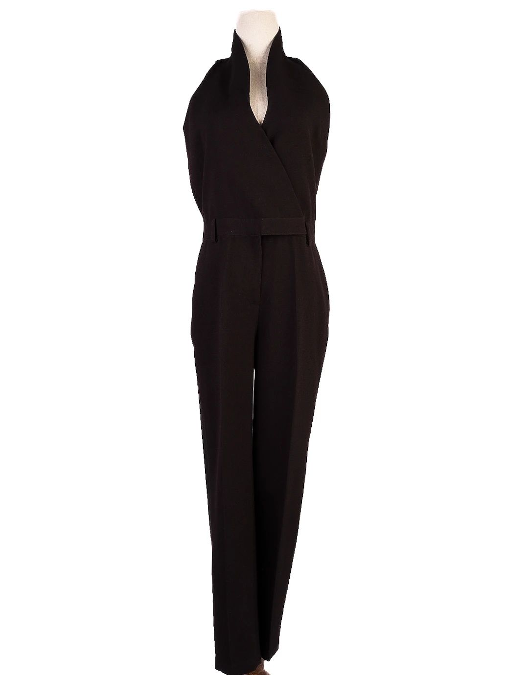 NEW Armani Exchange Black Jumpsuit Women Viscose High Collar Size