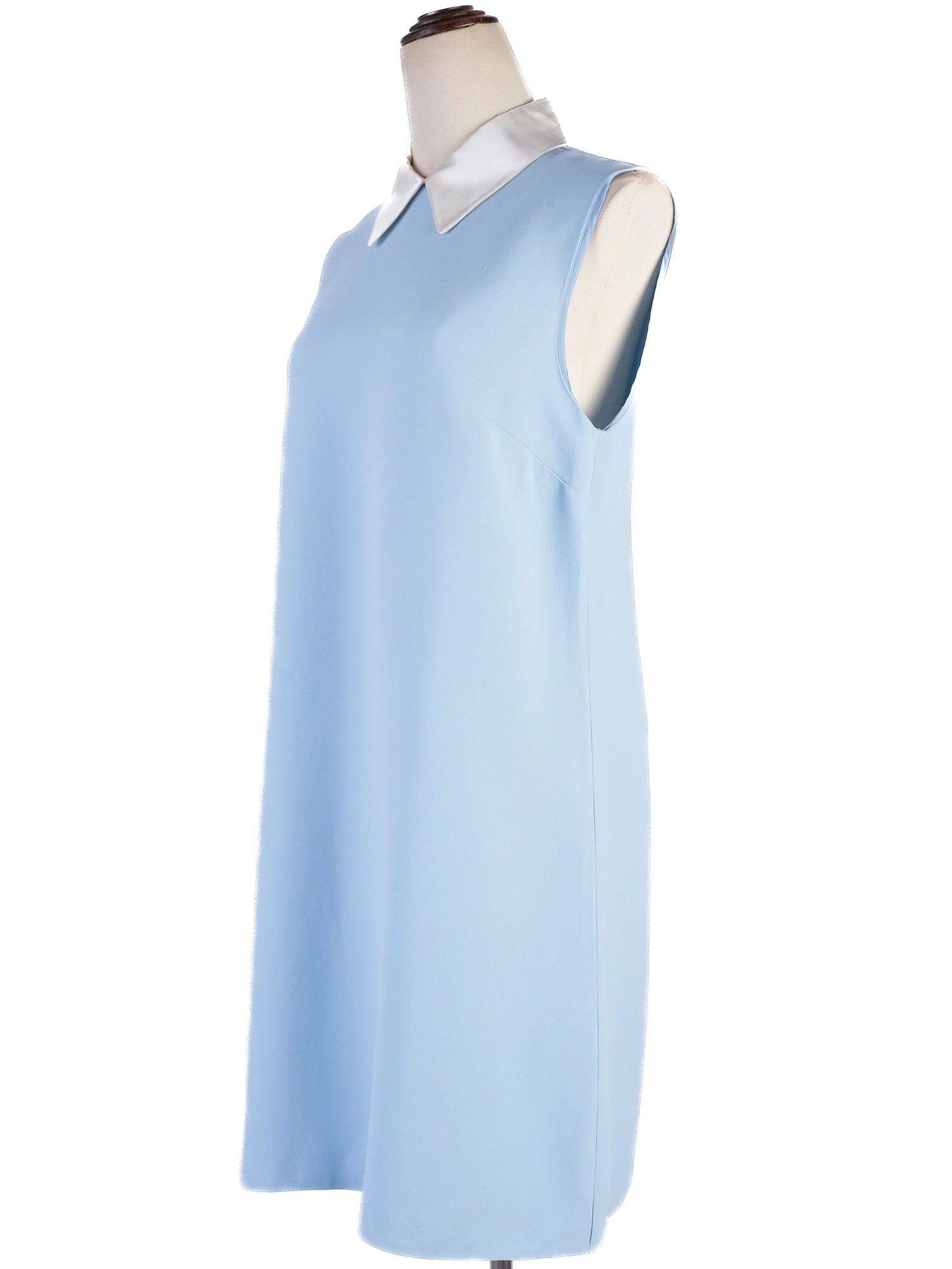 Excellent Miu Miu Blue Viscose Sleeveless Dress Size L with Collar