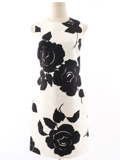 NEW Dolce Gabbana Sleeveless Floral Dress White Size S