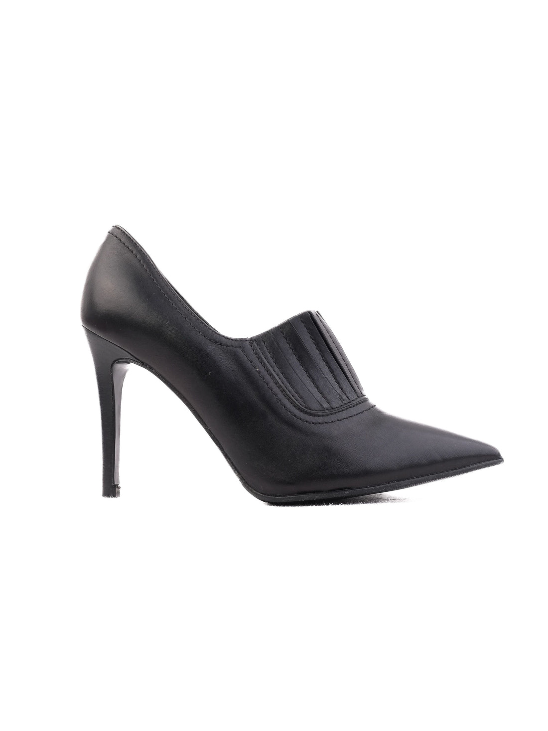 Good Napoleoni Black Leather High-Heeled Shoes Size 36.5