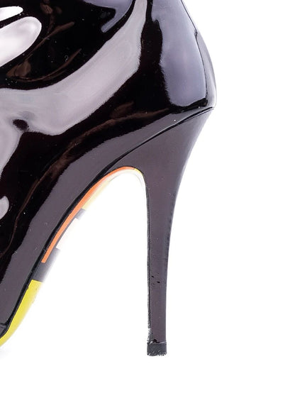 Excellent Emilio Pucci Black Leather High-Heeled Boot Size 38