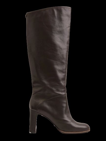 Excellent Giorgio Armani Orange Leather Knee-High Boots Size 38