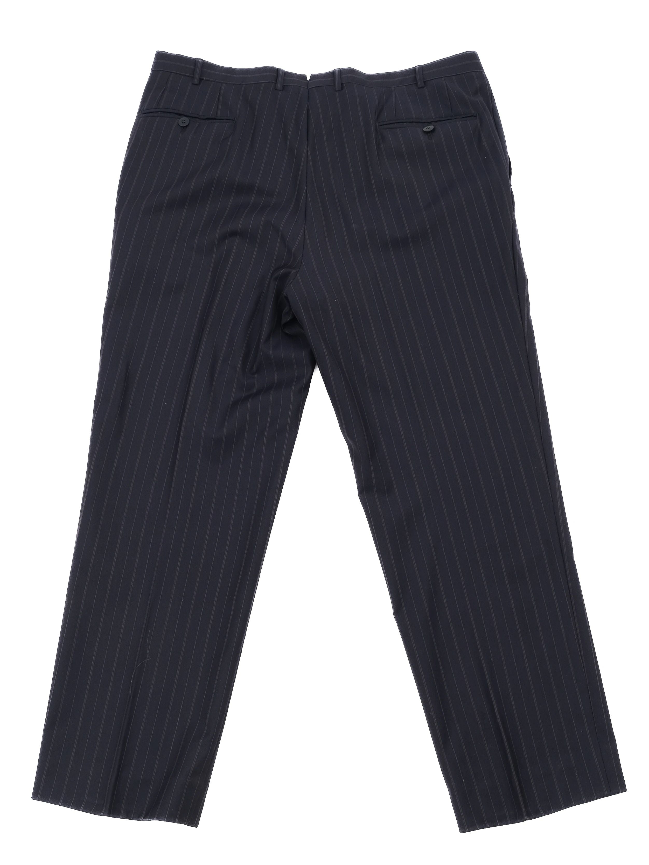 Excellent BRIONI Black Wool Pinstripe Suit Jacket Size XL