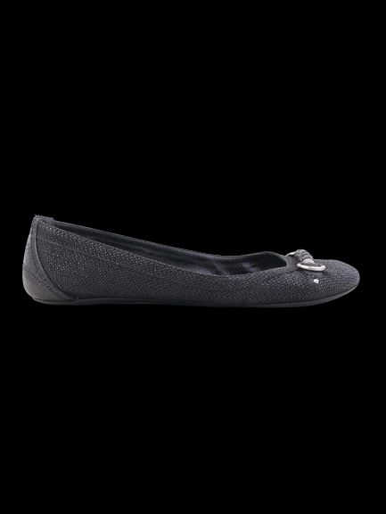 Excellent Dior Black Leather Ballet Flats with Metallic Detail