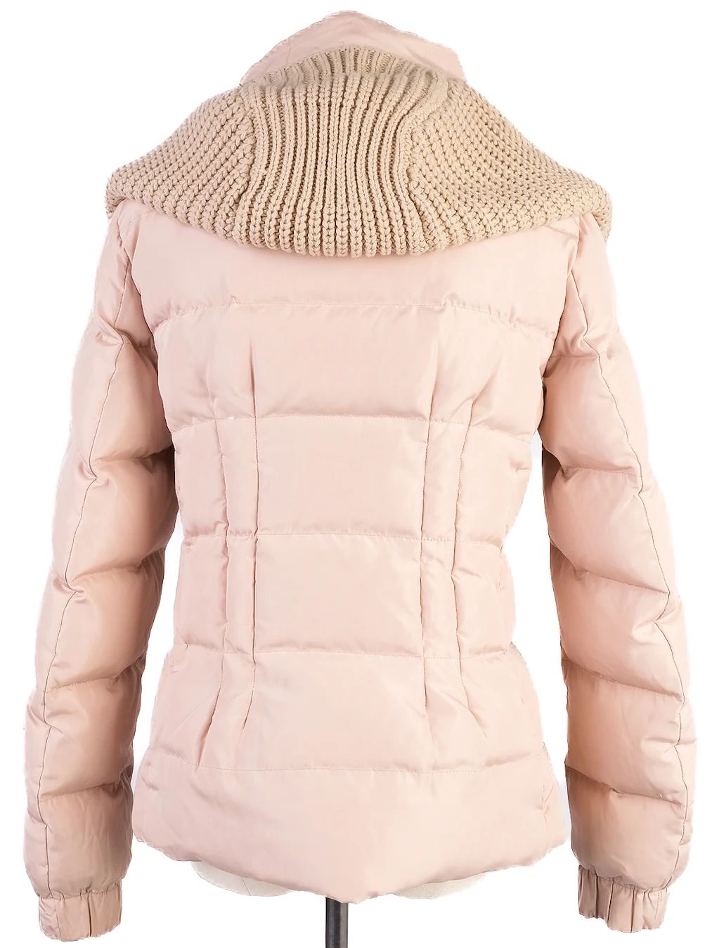 Excellent Tory Burch White Puffer Jacket Size S with Knit Overlay