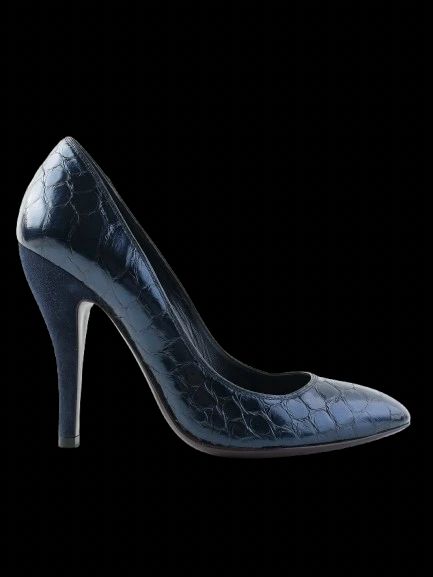 Excellent Gucci Black Leather High-Heeled Shoes Size 38 Made in Italy