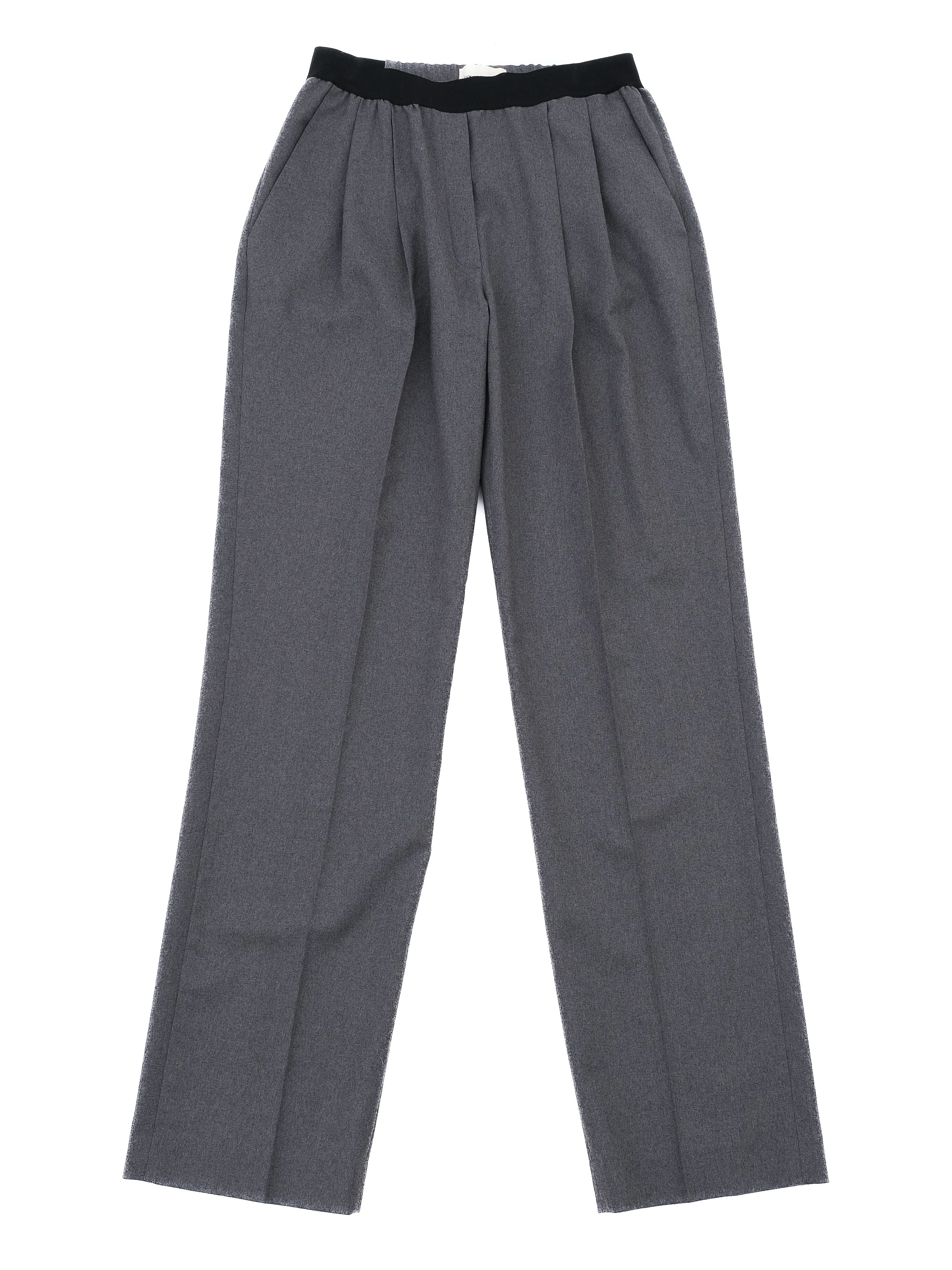 NEW Loulou Studio Gray Wool Trousers Wide Leg Size S