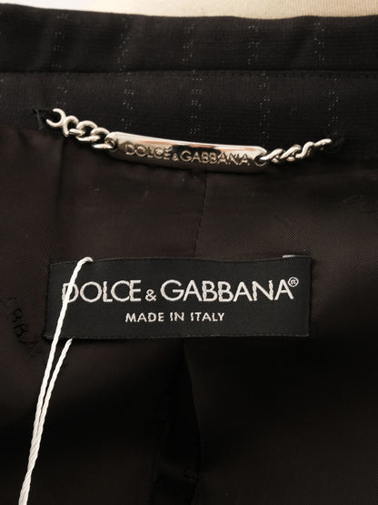 Excellent Dolce Gabbana Black Pinstripe Suit Size L Women Viscose
