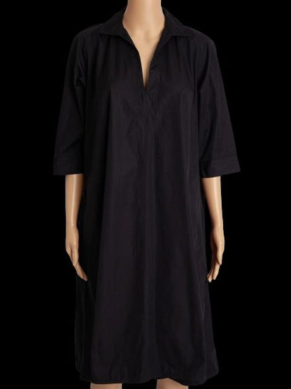 Good Max Mara Black Cotton Knee-Length Dress Size M