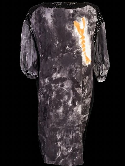 NEW Tsumori Chisato Abstract Silk Dress Size L with Sequins