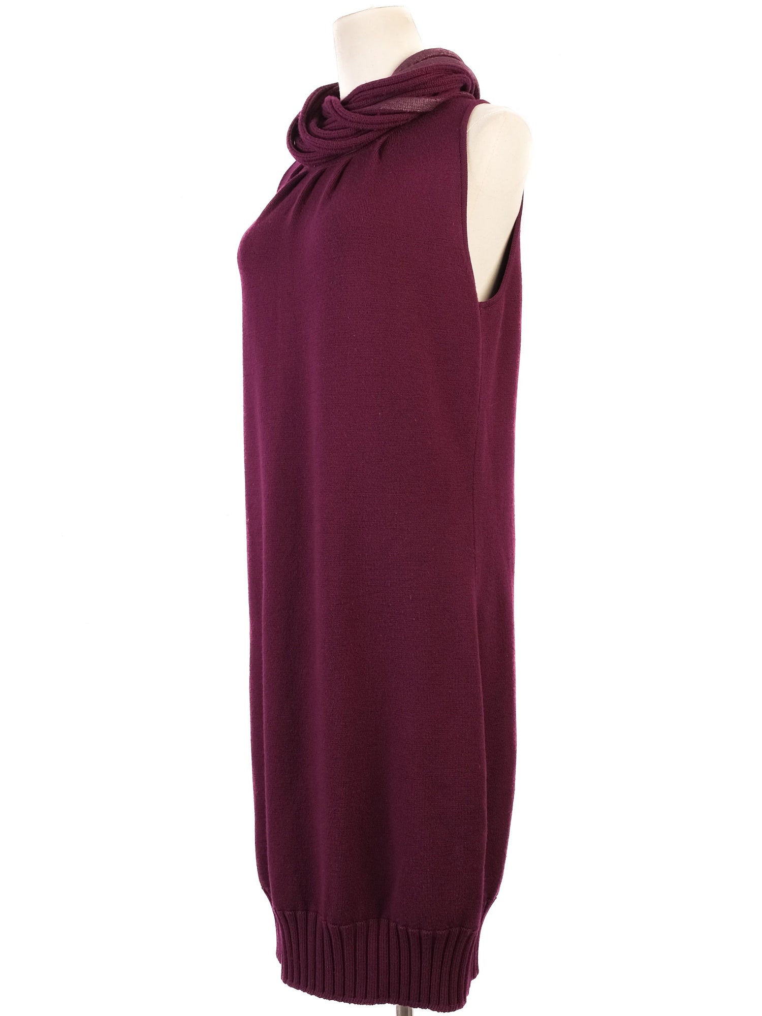 Excellent Iceberg Red Wool Sleeveless Cowl Neck Dress Size XS