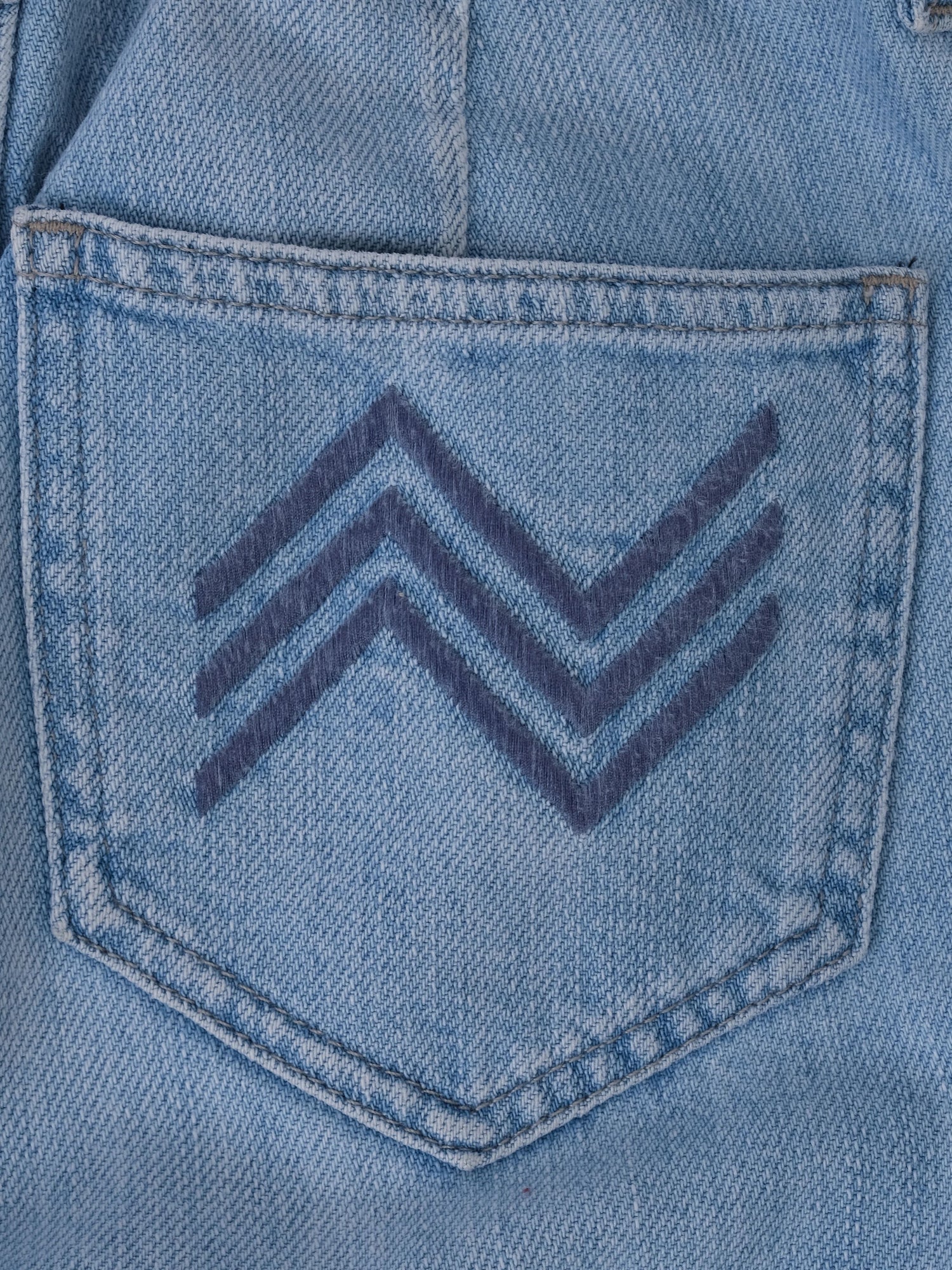 Excellent Missoni Blue Denim Jeans Size S with Chevron Design