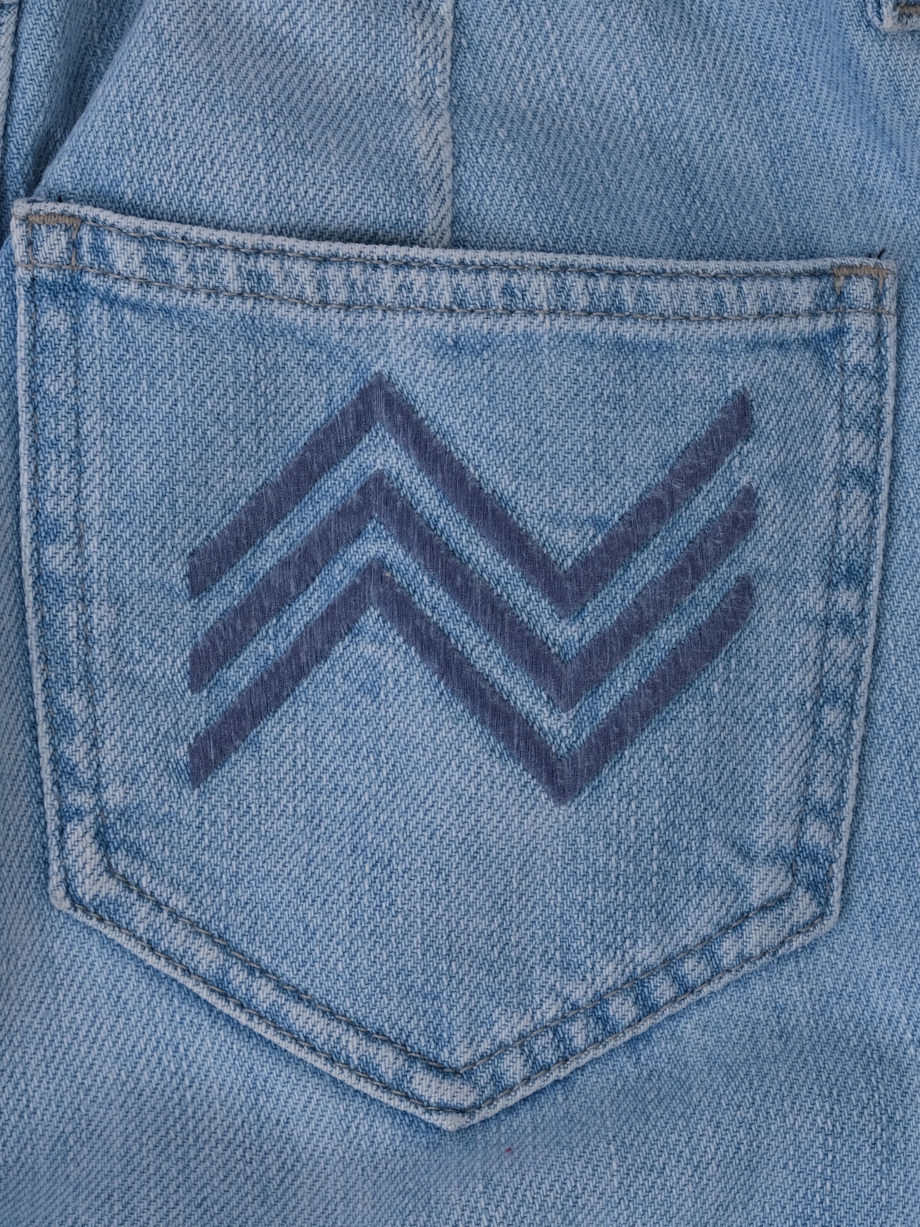 Excellent Missoni Blue Denim Jeans Size S with Chevron Design